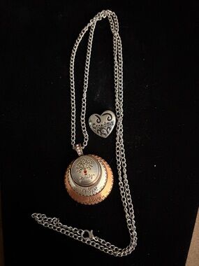 GingerTwo-Tone 'Grandma' Heart & Tree of Life Pendant Necklace - Silver & Copper